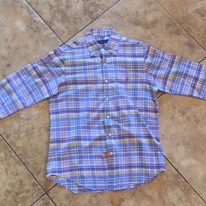 Plaid Polo Button Down Shirt Medium
